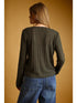 Miou Muse W LS Round Neck Knit Top TEAL GREEN
