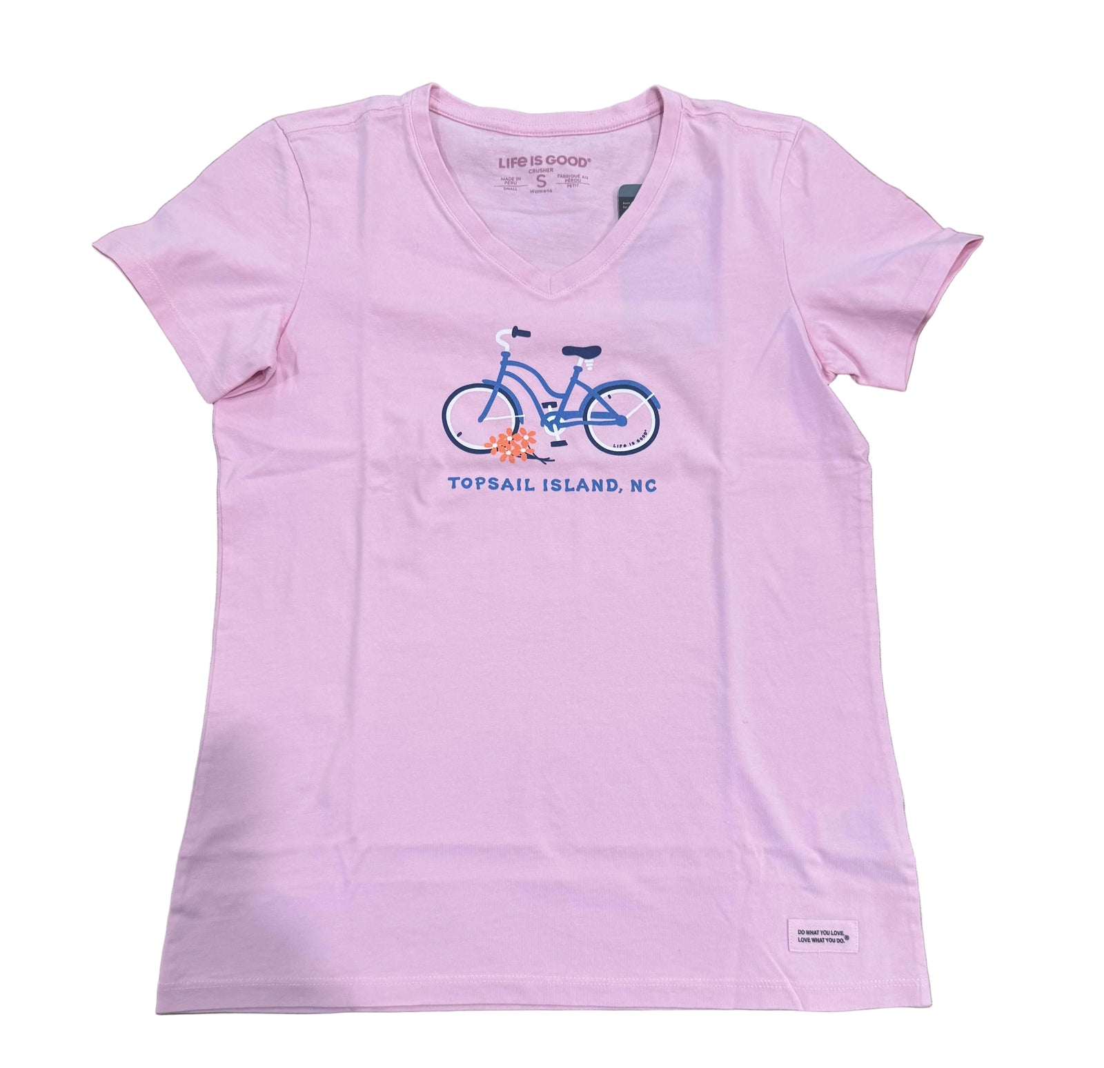 Life Is Good W SS Crusher Vee Beach Bike TI SEASHELL PINK