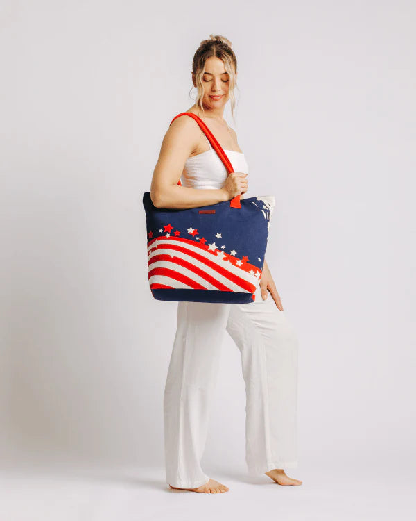 Sand Cloud American Beach Tote RED / WHITE / BLUE