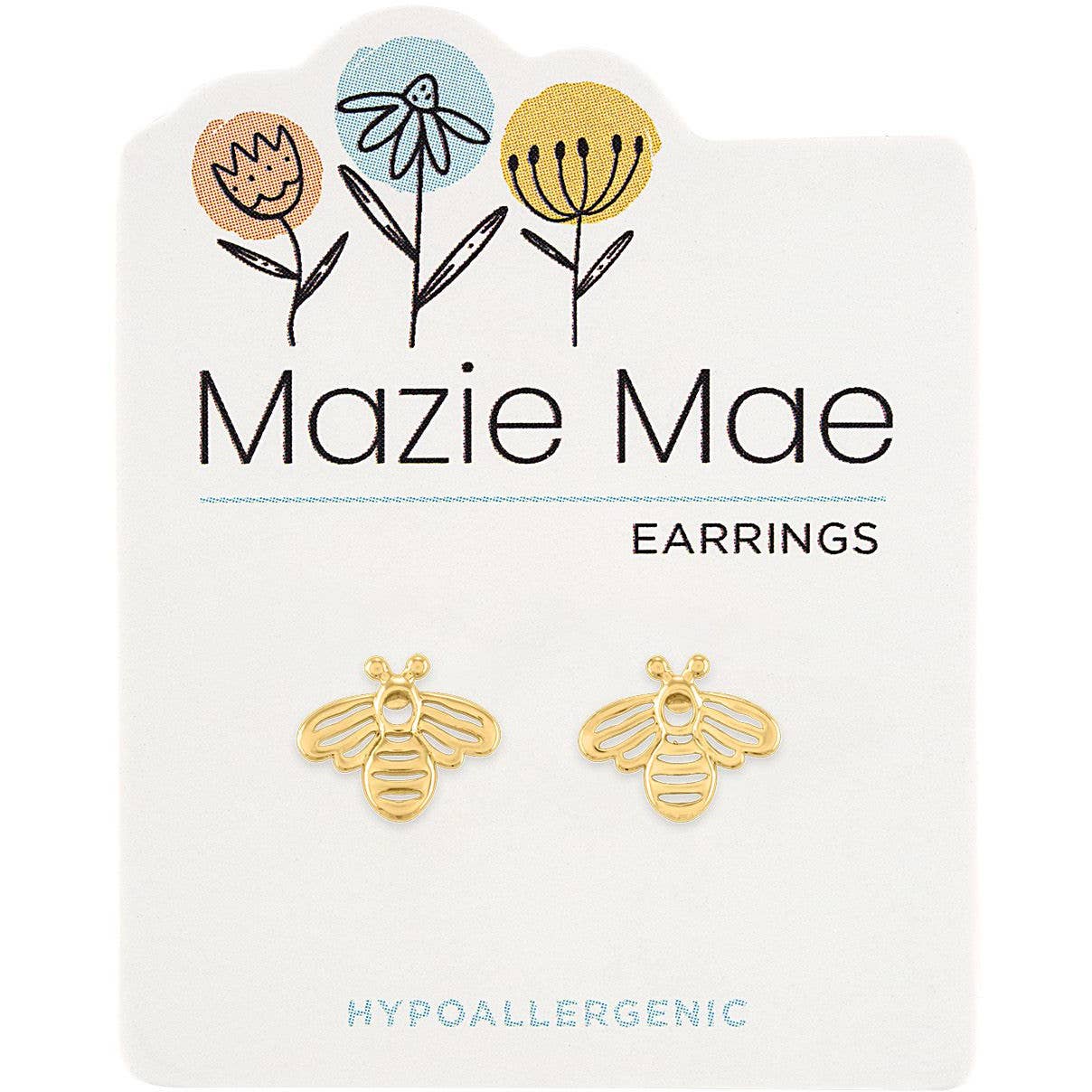 Mazie Mae Bee Studs GOLD