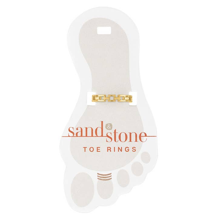 Sand & Stone Toe Ring GOLD GEOMETRIC LINK