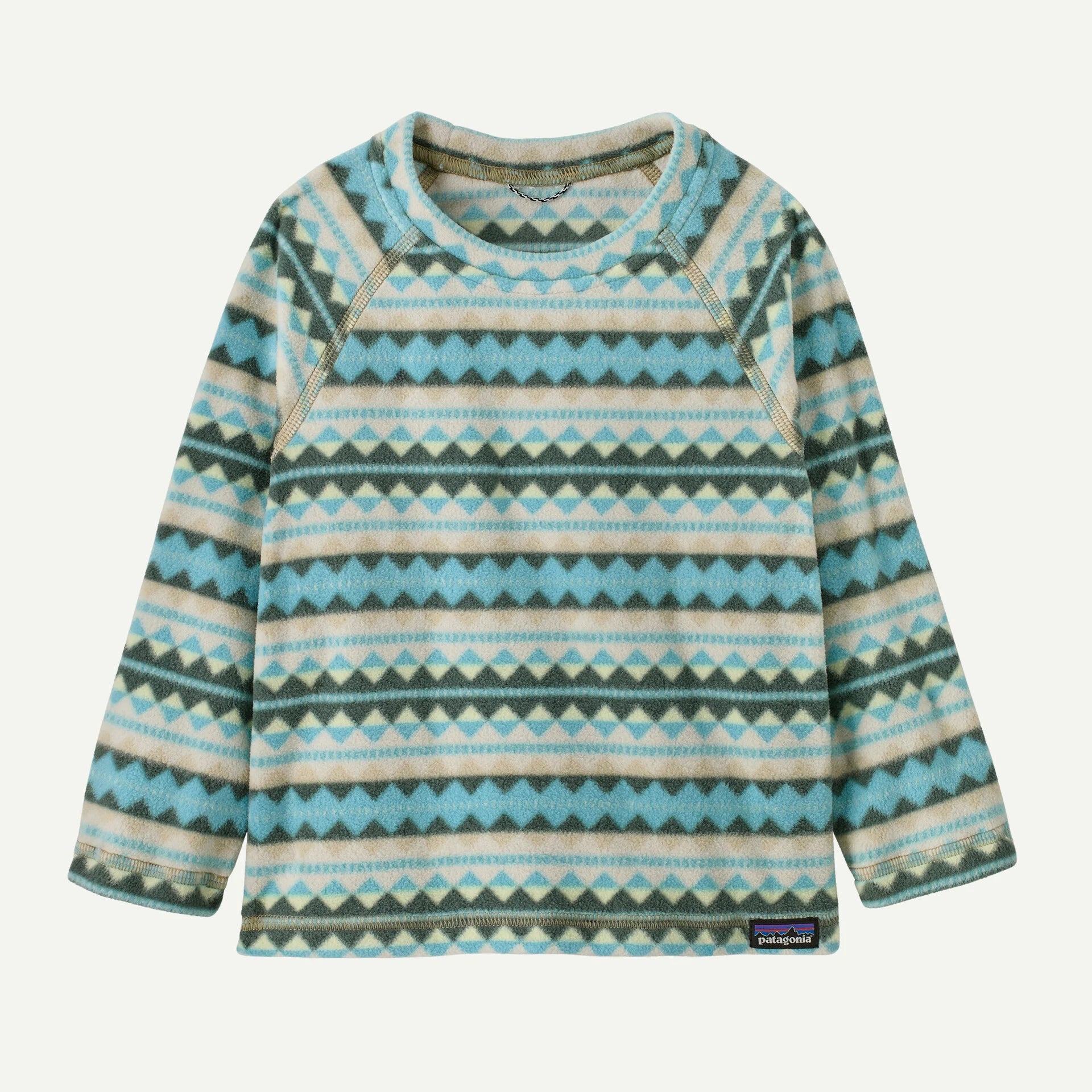 Patagonia Baby Micro D Crew Fleece DIAMOND STRIPE: SNOWMELT BLUE