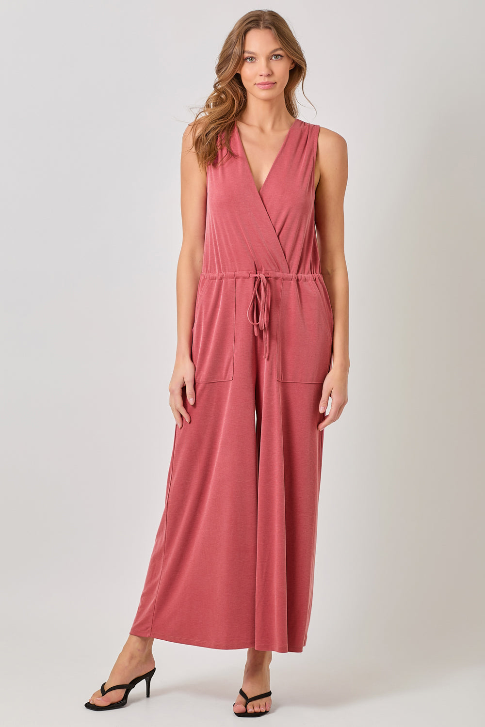 Mystree W Modal Rib Jumpsuit WASHED RED