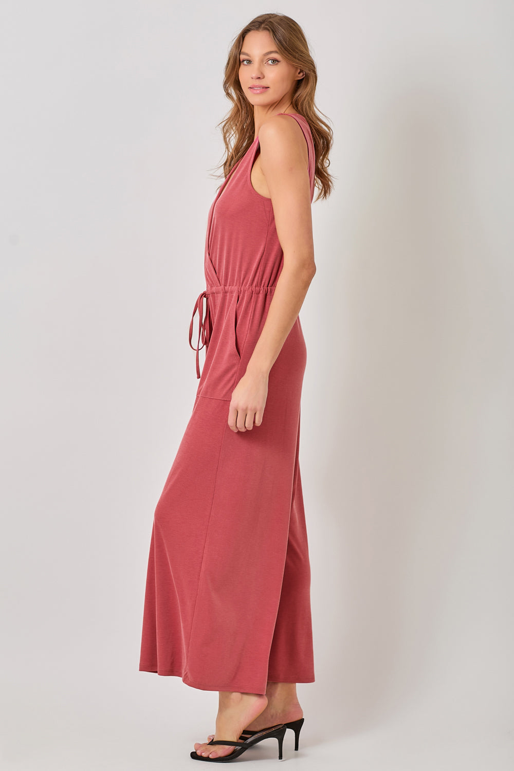 Mystree W Modal Rib Jumpsuit WASHED RED