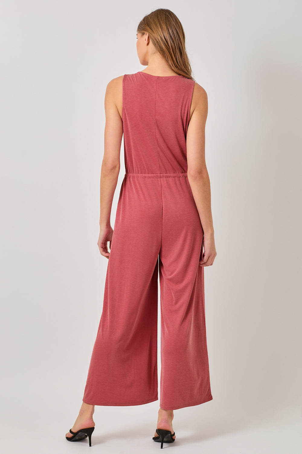 Mystree W Modal Rib Jumpsuit WASHED RED