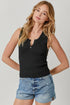Mystree W Ribbed Sweater Tank BLACK
