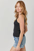 Mystree W Ribbed Sweater Tank BLACK