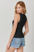Mystree W Ribbed Sweater Tank BLACK