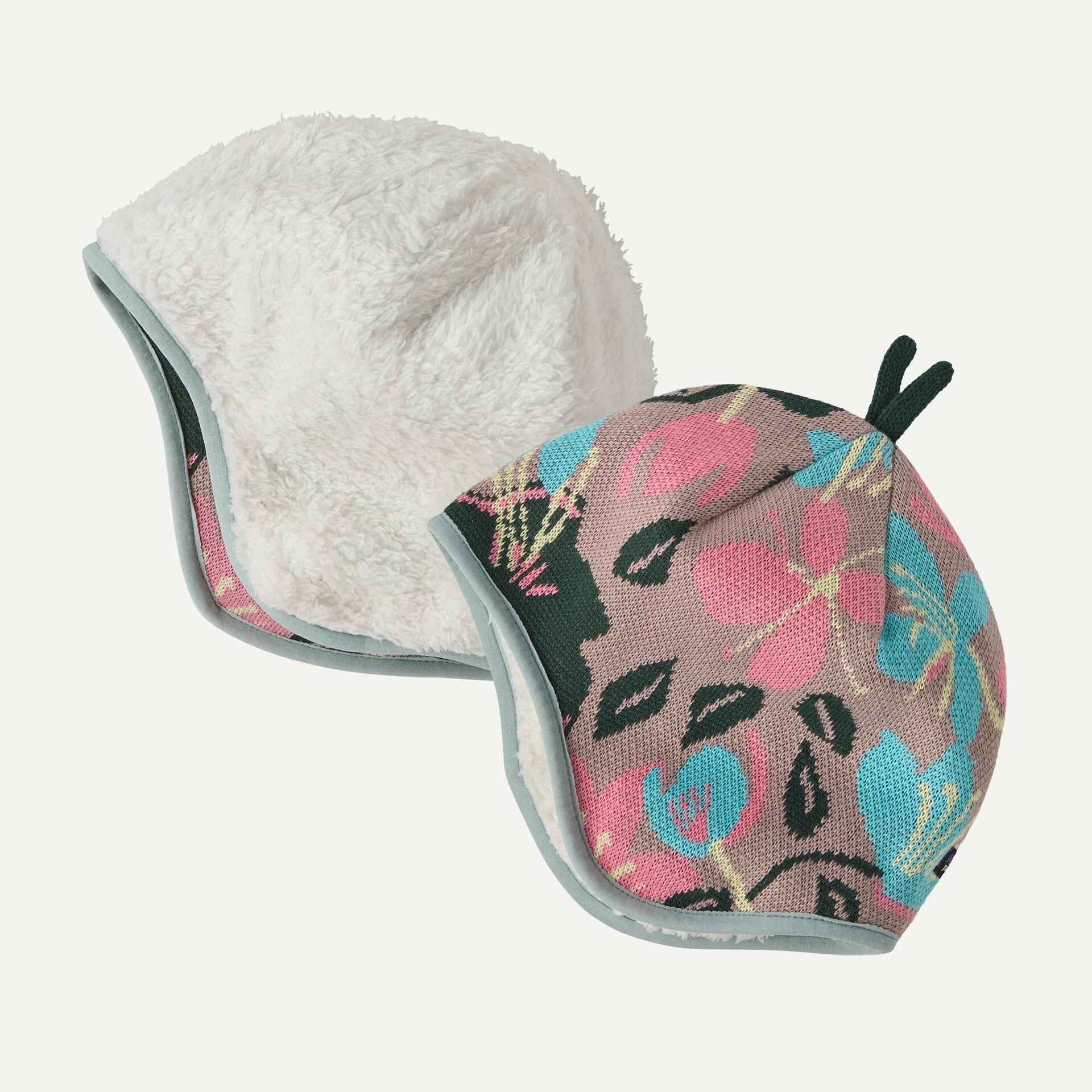 Patagonia Baby Reversible Beanie HOPES AND BLOOMS: FUZZY MAUVE