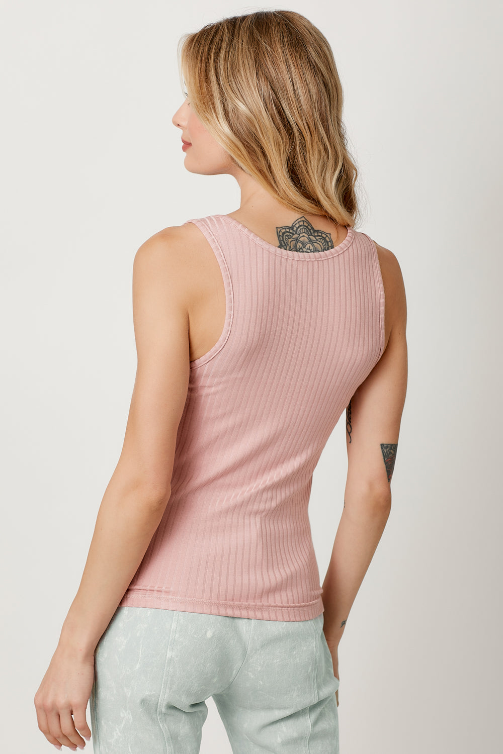 Mystree W Rib Tank BLUSH PINK