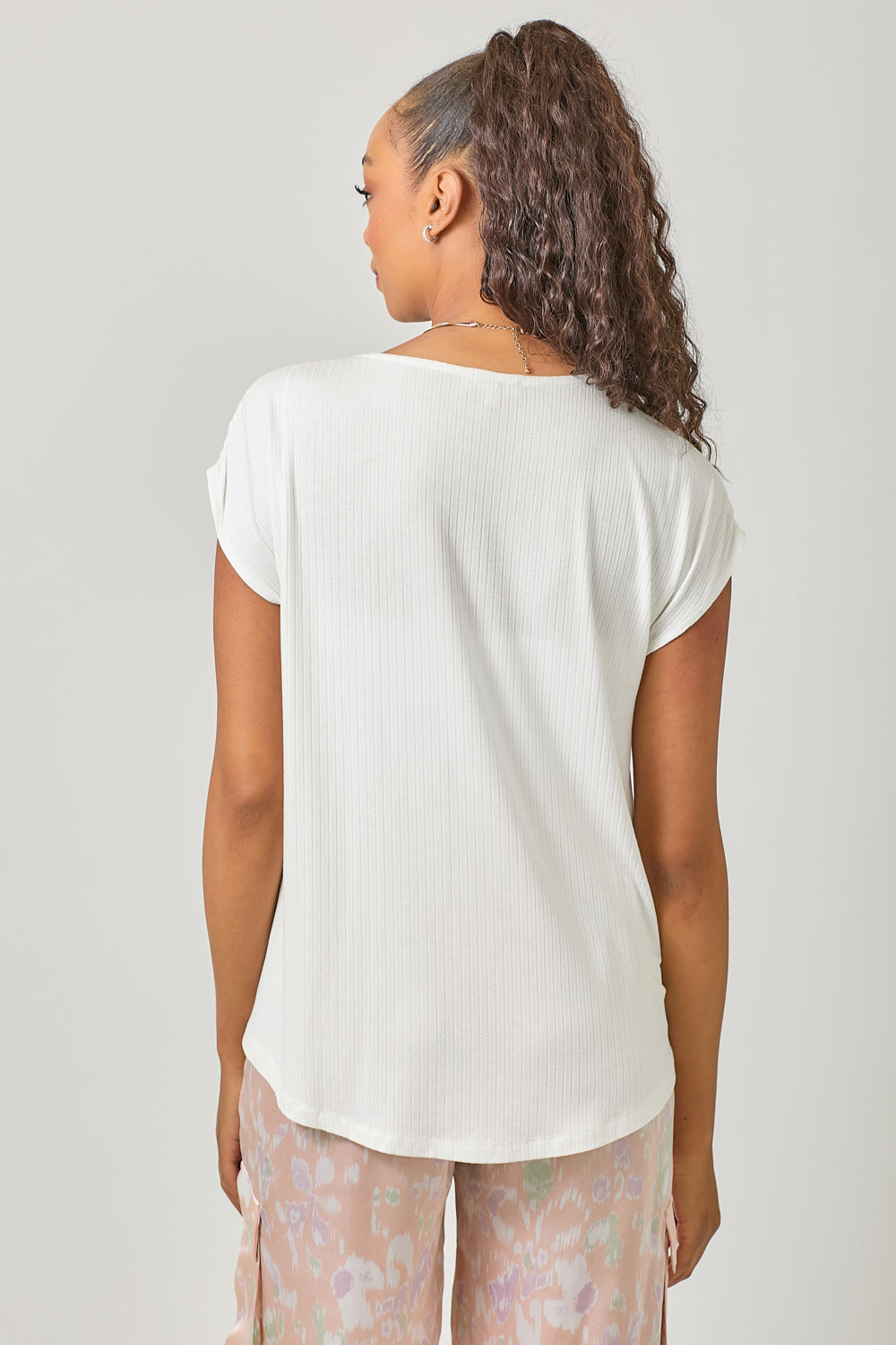 Mystree W Surplice Neck Top IVORY