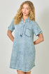 Mystree W Rolled Sleeve Dress DENIM