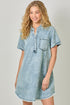 Mystree W Rolled Sleeve Dress DENIM