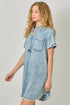 Mystree W Rolled Sleeve Dress DENIM