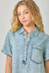 Mystree W Rolled Sleeve Dress DENIM