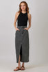 Mystree W Front Slit Skirt WASHED BLACK