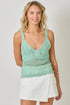 Mystree W Crochet Knit Cami SEAFOAM