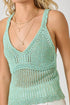 Mystree W Crochet Knit Cami SEAFOAM