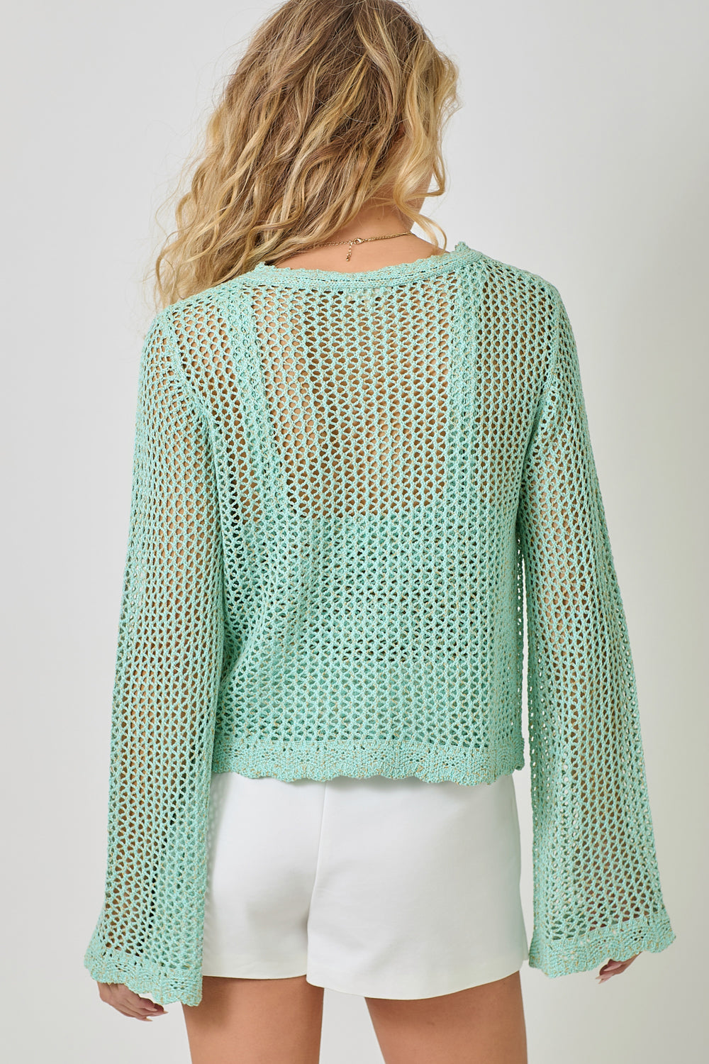 Mystree W Crochet Cardigan SEAFOAM