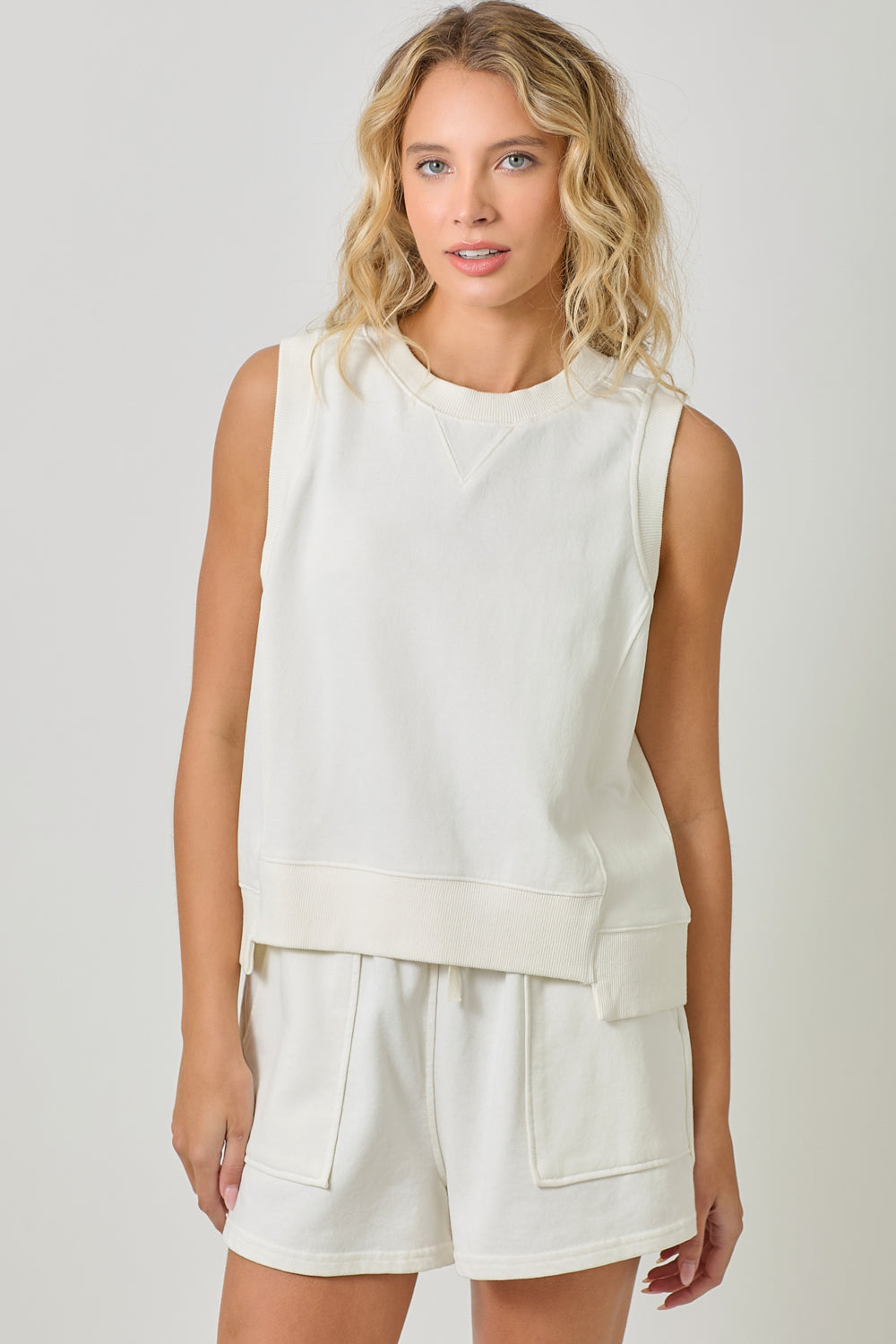 Mystree W Terry Tank OFF WHITE
