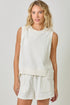 Mystree W Terry Tank OFF WHITE