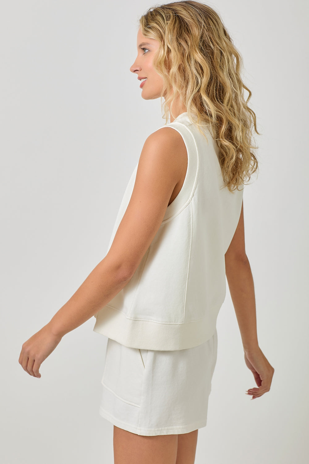 Mystree W Terry Tank OFF WHITE