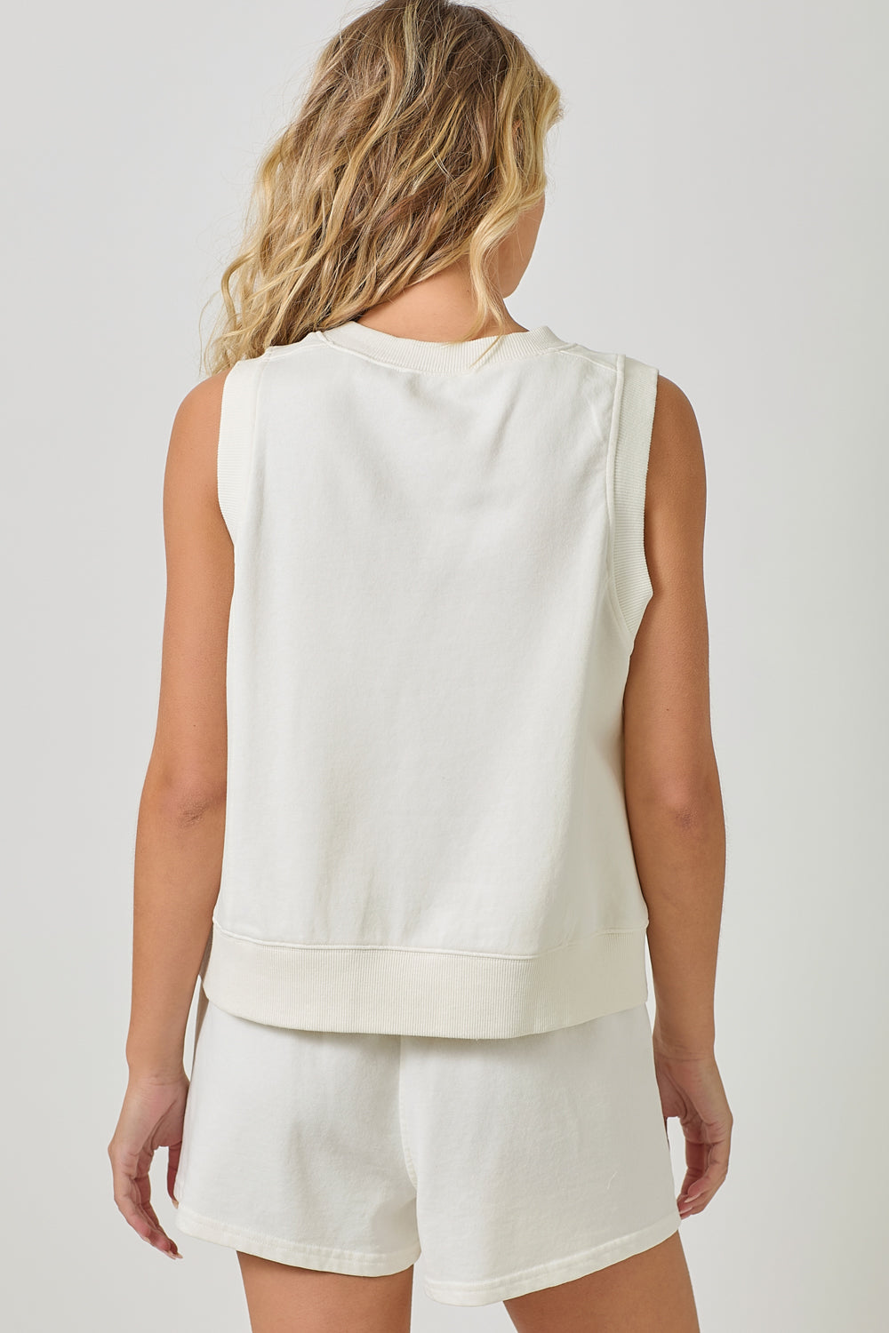 Mystree W Terry Tank OFF WHITE