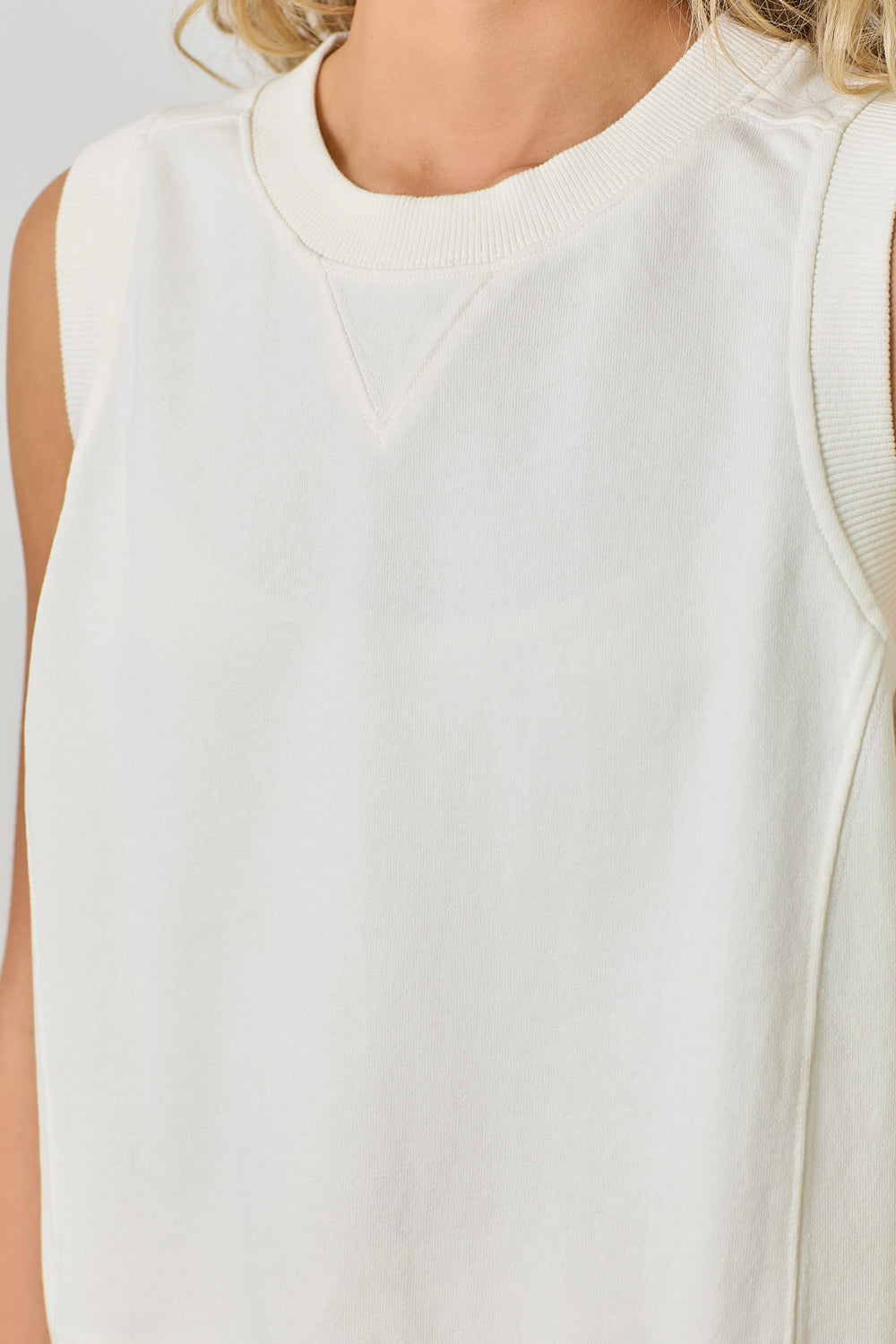 Mystree W Terry Tank OFF WHITE