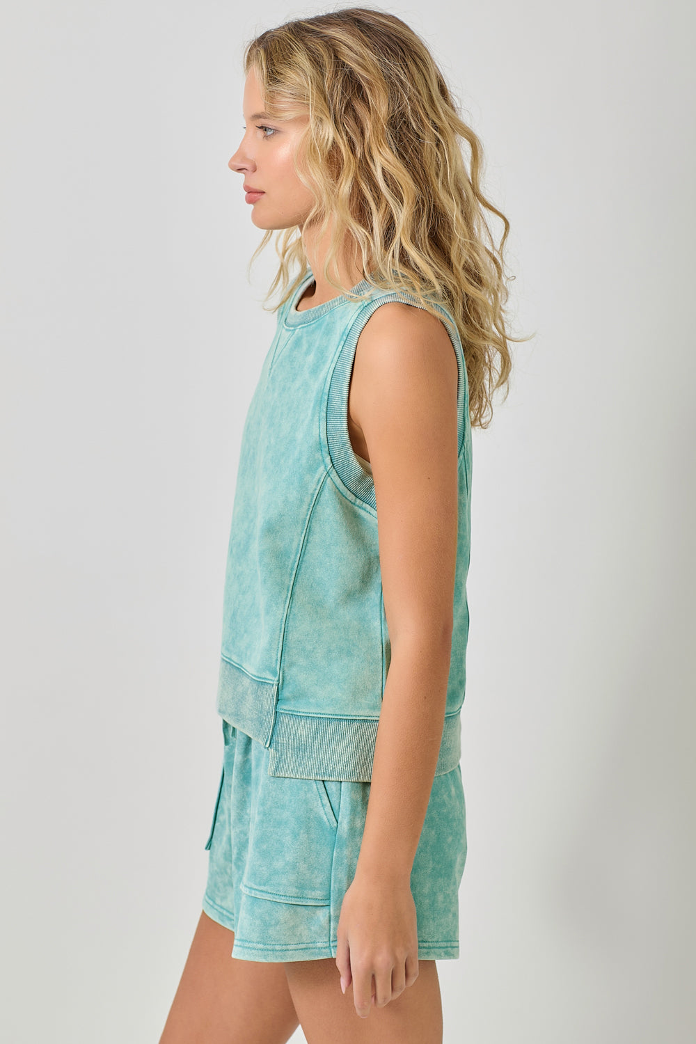 Mystree W Terry Tank WASHED EMERALD