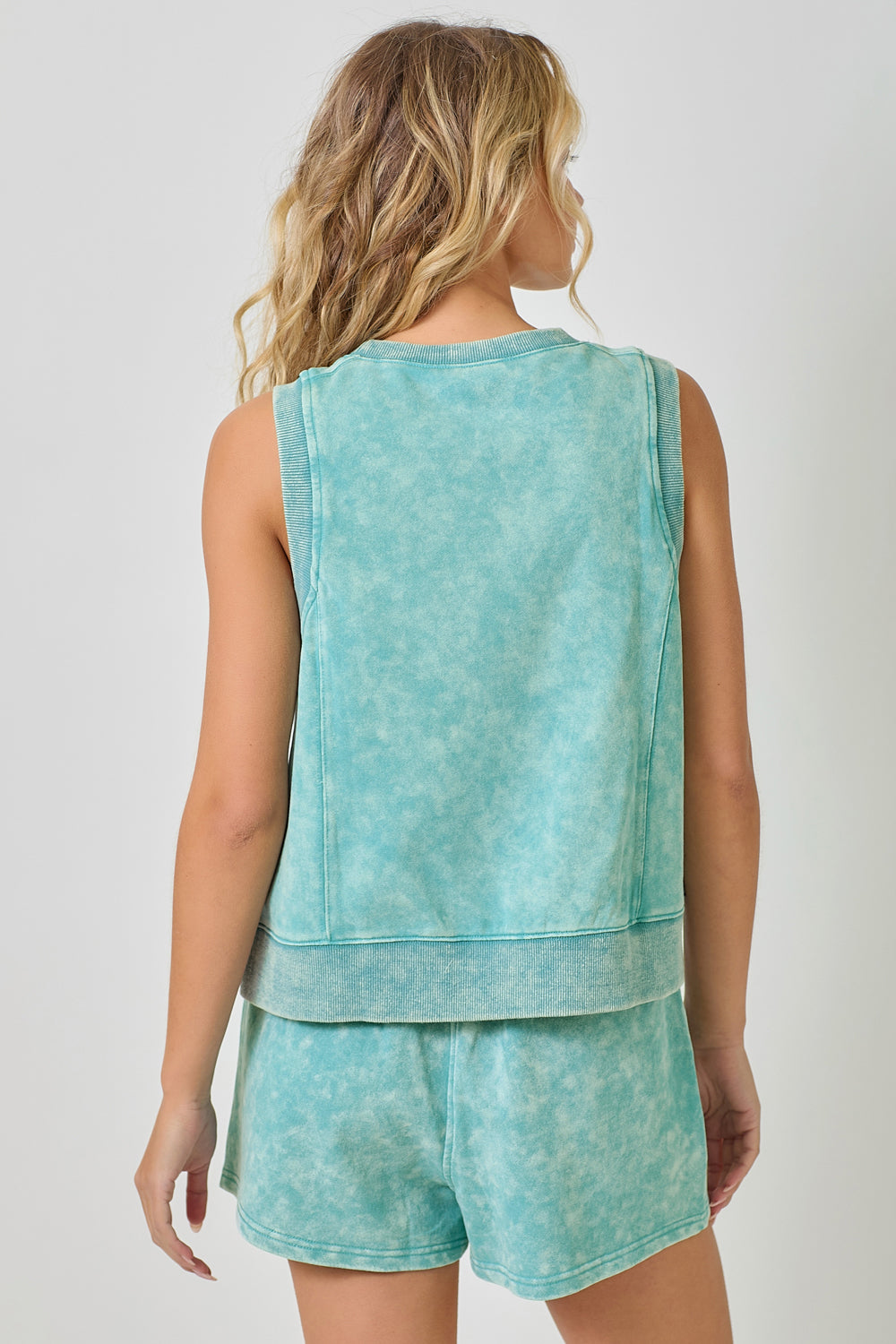 Mystree W Terry Tank WASHED EMERALD
