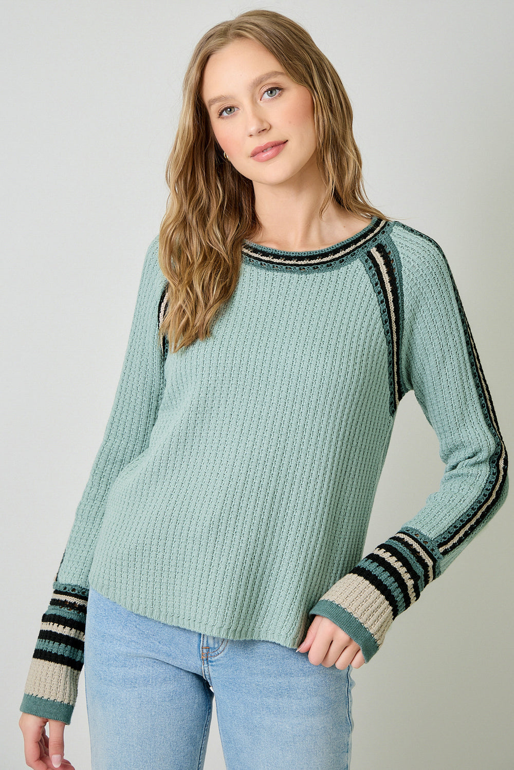Mystree W Raglan Sweater SEAFOAM