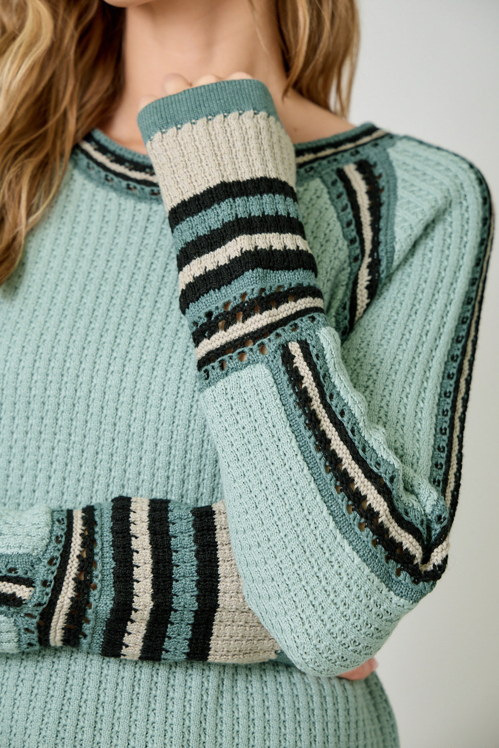 Mystree W Raglan Sweater SEAFOAM