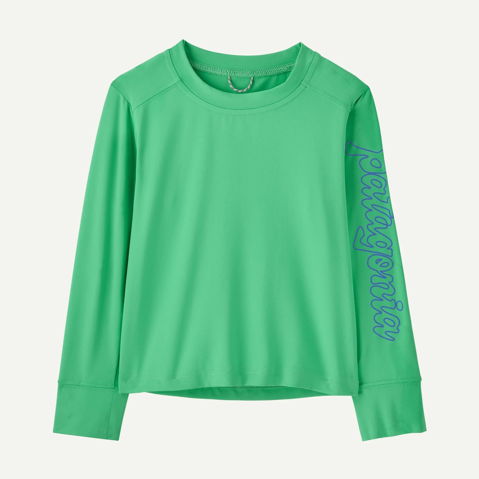 Patagonia Baby LS Cap Tee FITZ SCRIPT ALOE GREEN