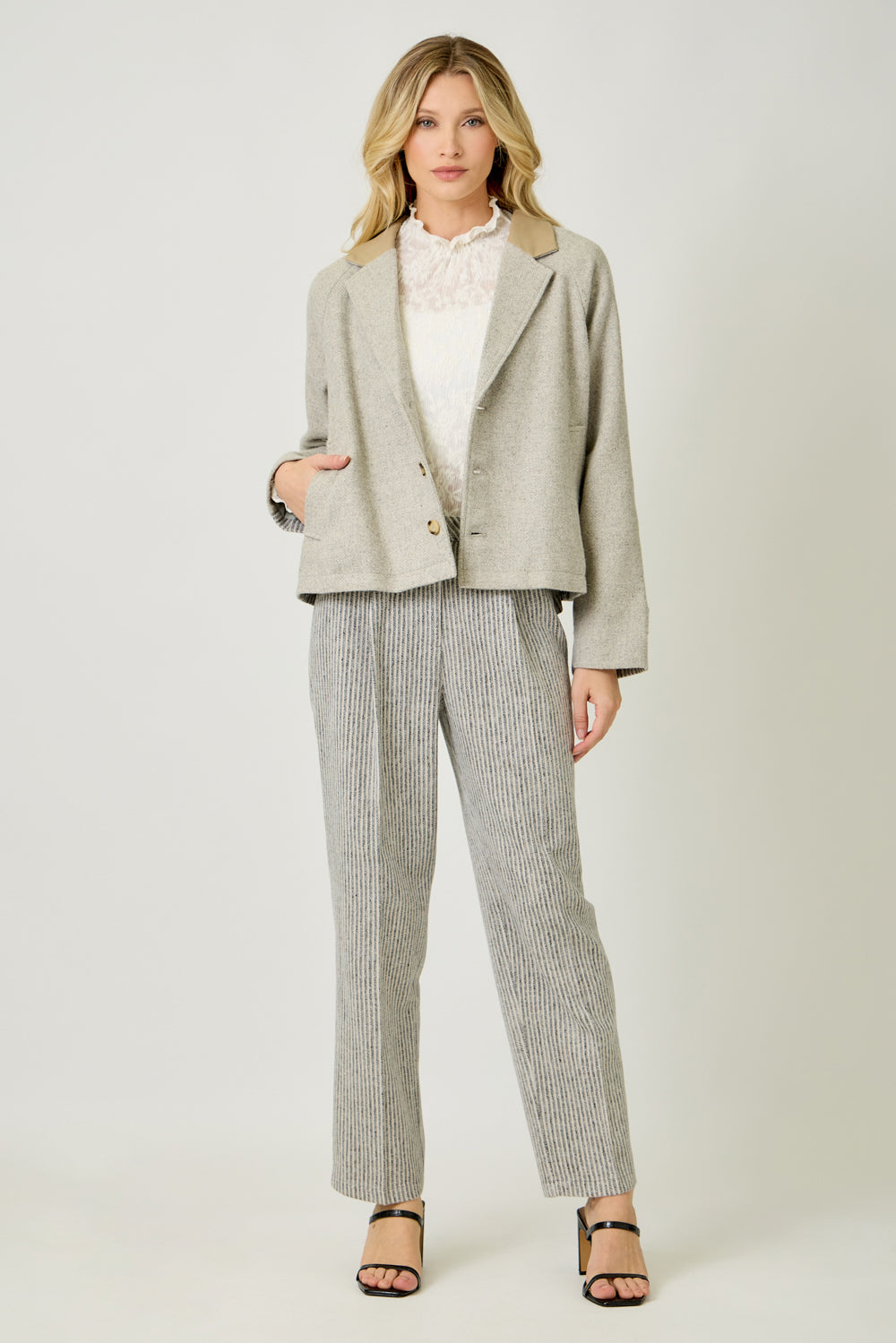 Mystree W Striped Trouser LATTE