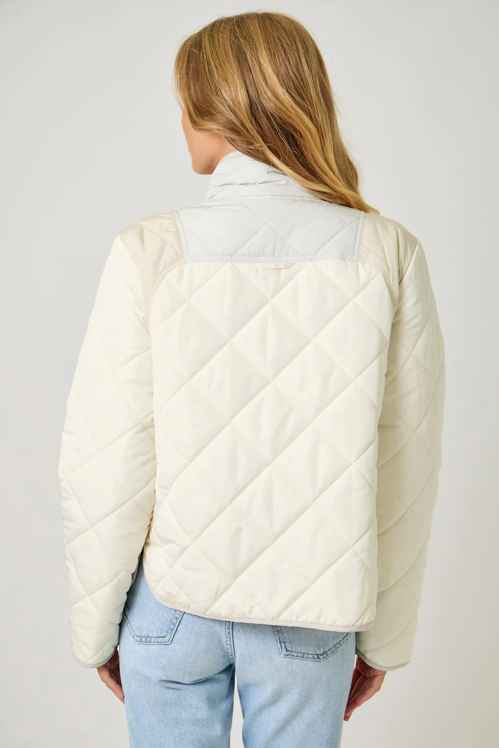 Mystree W Color Blocked Padded Jacket IVORY