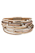 SAACHI Bubbly Crystal Studded Leather Bracelet MULTI