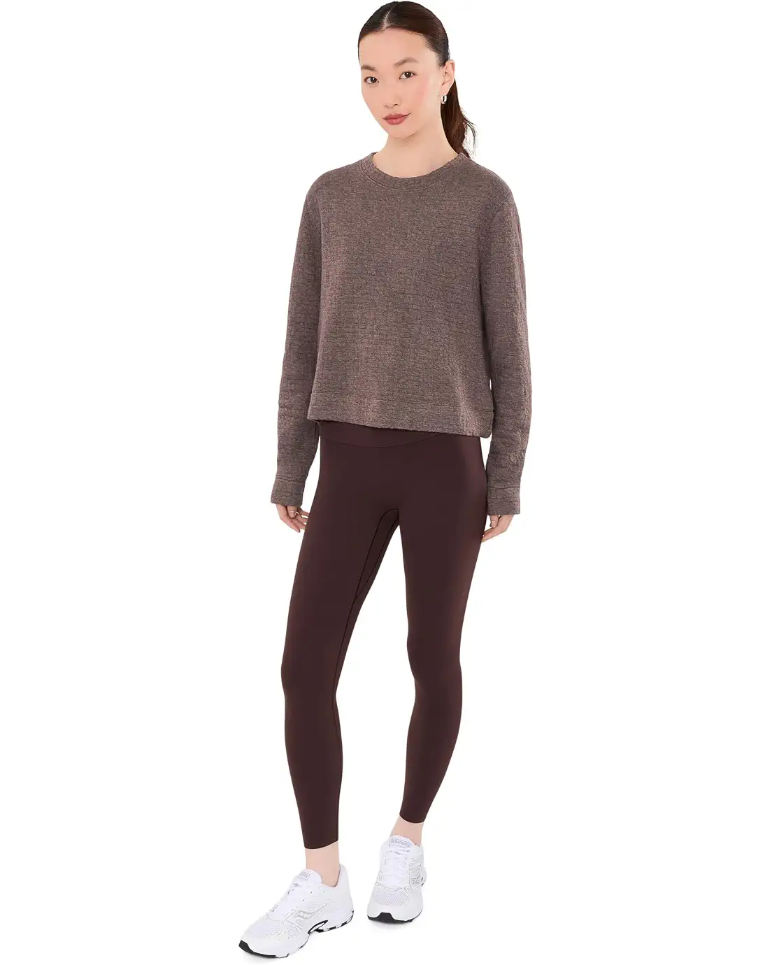 Tasc W Sedona Quilt Sweatshirt MOCHA HEATHER
