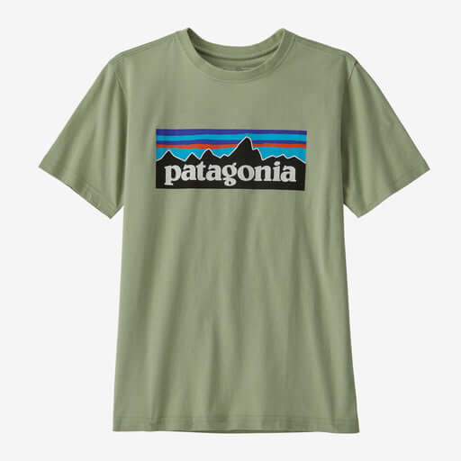 Patagonia Kids Regenerative P-6 Logo Tee SALVIA GREEN