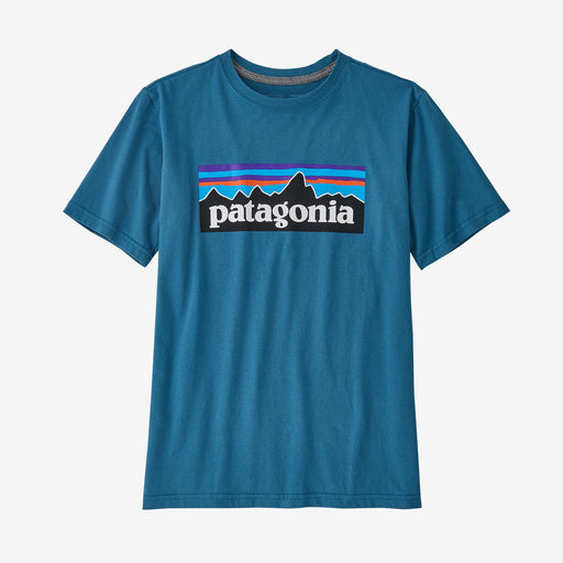 Patagonia Kids SS Regenerative P-6 Logo Tee WAVY BLUE