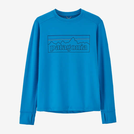 Patagonia Kid's LS Cap Cool Tee P-6 VESSEL BLUE