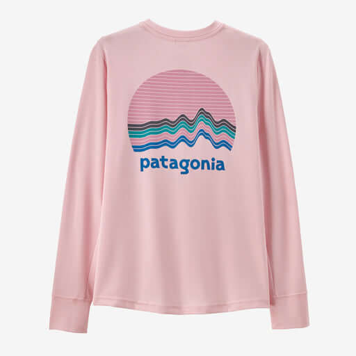 Patagonia Kid's LS Cap Cool SW Tee PEACEFUL PINK