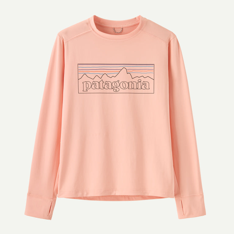 Patagonia Kids LS Cap Tee P-6 LOGO SUNLIT PINK
