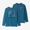 Patagonia Boys LS Cap Cool Daily Tee SPIRITED SEASONS WAVY BLUE