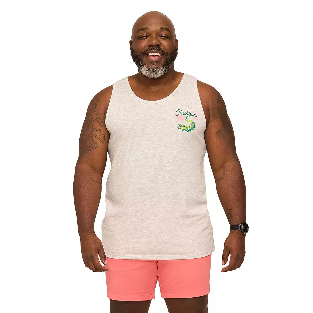 Chubbies M Tank THE GATORGLADE LIGHT PASTEL GREY HEATHER