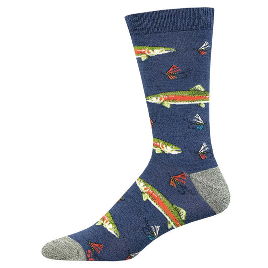 Socksmith M Bamboo Crew Stout Trout HEATHER NAVY