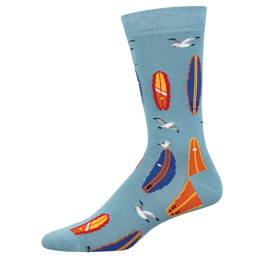 Socksmith M Bamboo Crew Ride the Wave LIGHT BLUE