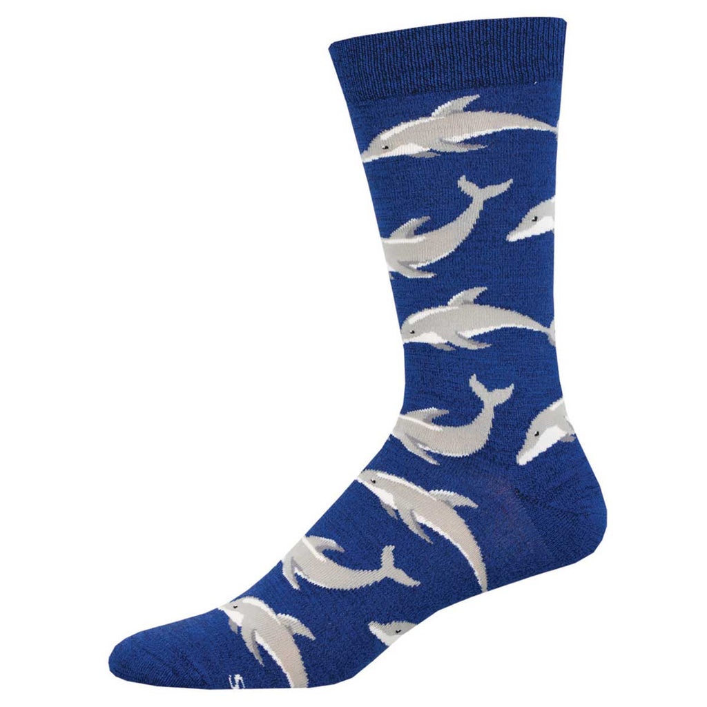 Socksmith M Bamboo Crew Joyous Dolphin BLUE