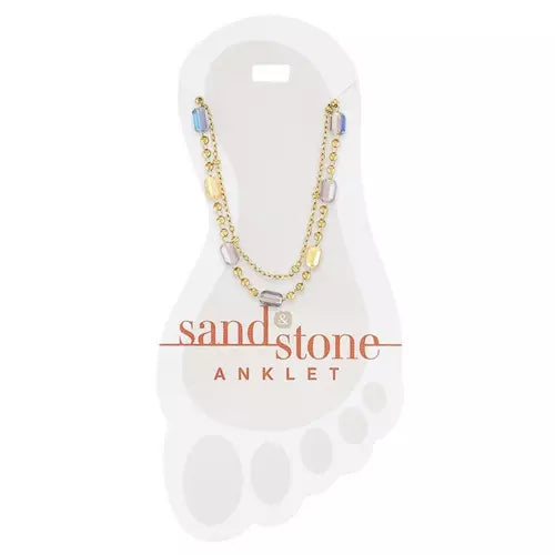Sand & Stone Anklet GOLD PETITE BALL MULTI FACET