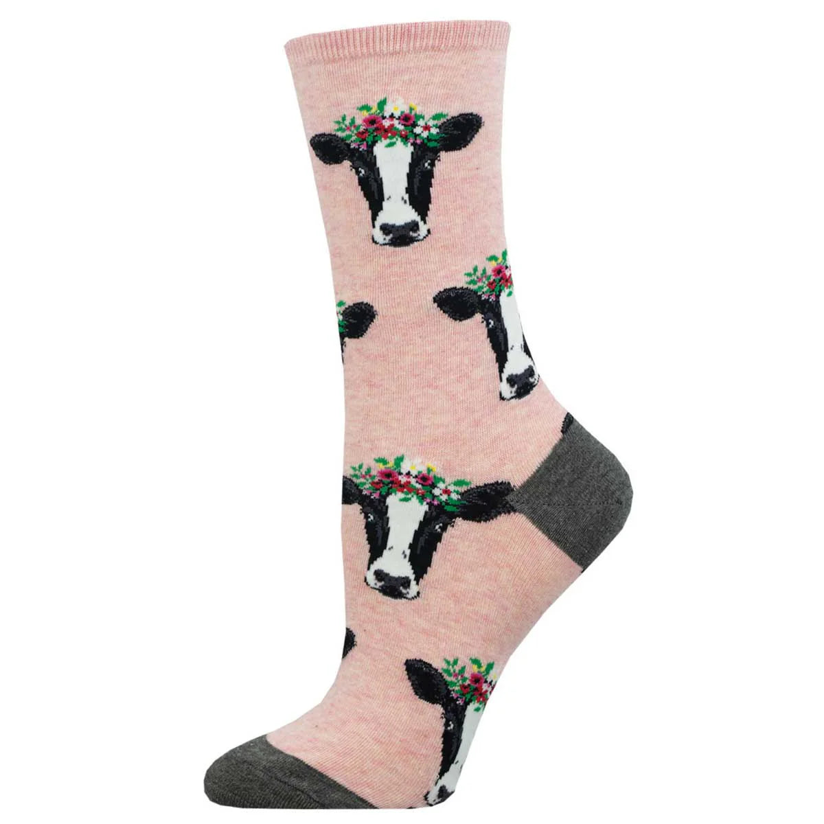 Socksmith W Wow Cow PINK HEATHER