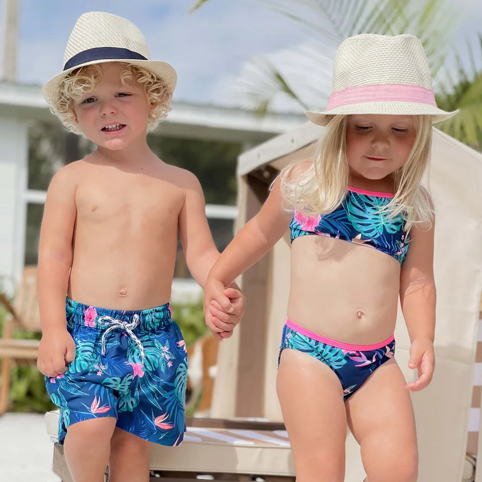 Snapperrock Kids Trim Fedora NAVY/NATURAL